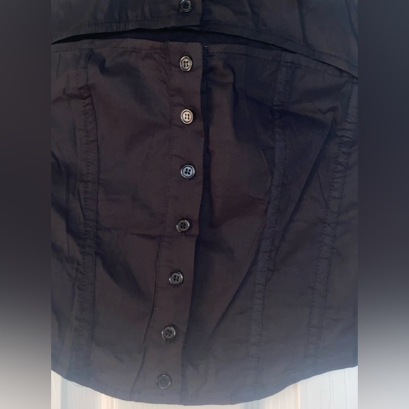Black Cutout Button down Crop Blouse - NWT - Fashion Nova Elegant - Picture 8 of 9